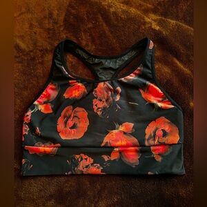 Victoria Sport sports bra - red and black roses - size M